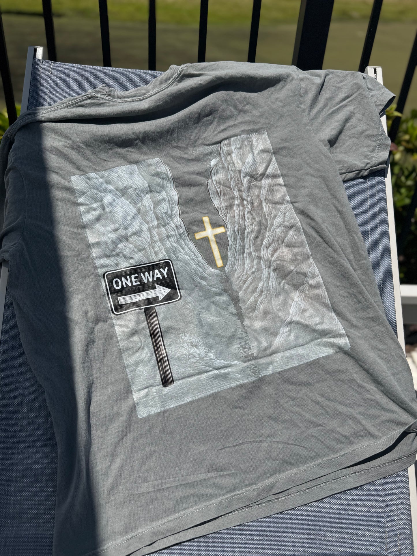 One Way Tee Front/Back- New!