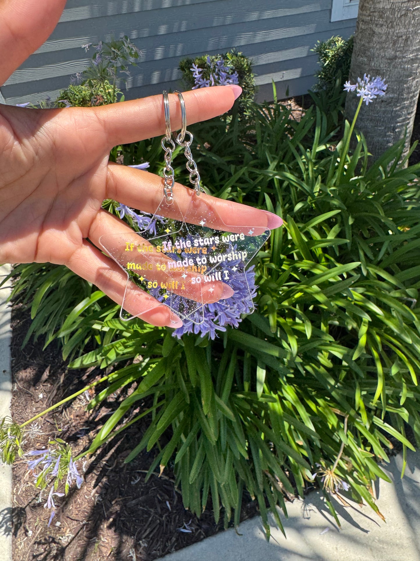 If the Stars were made to Worship so Will I Star Keychain