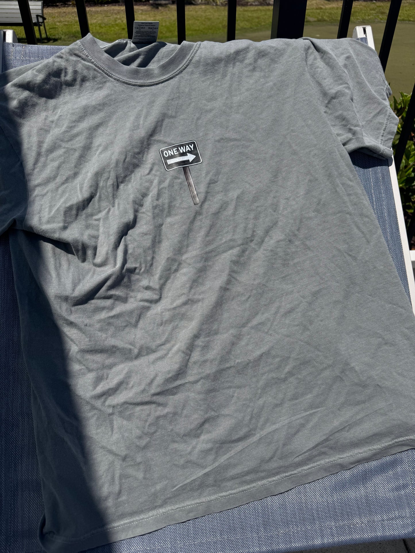 One Way Tee Front/Back- New!