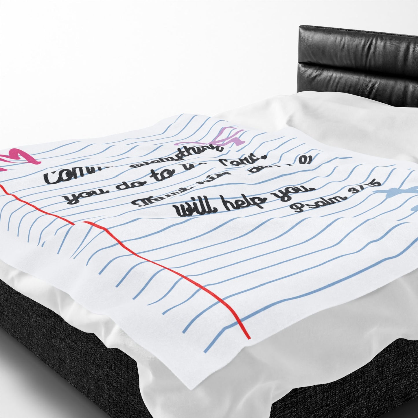 Psalm 37:5 Notebook Inspired Christian Blanket Throw - 60 x 80 inches