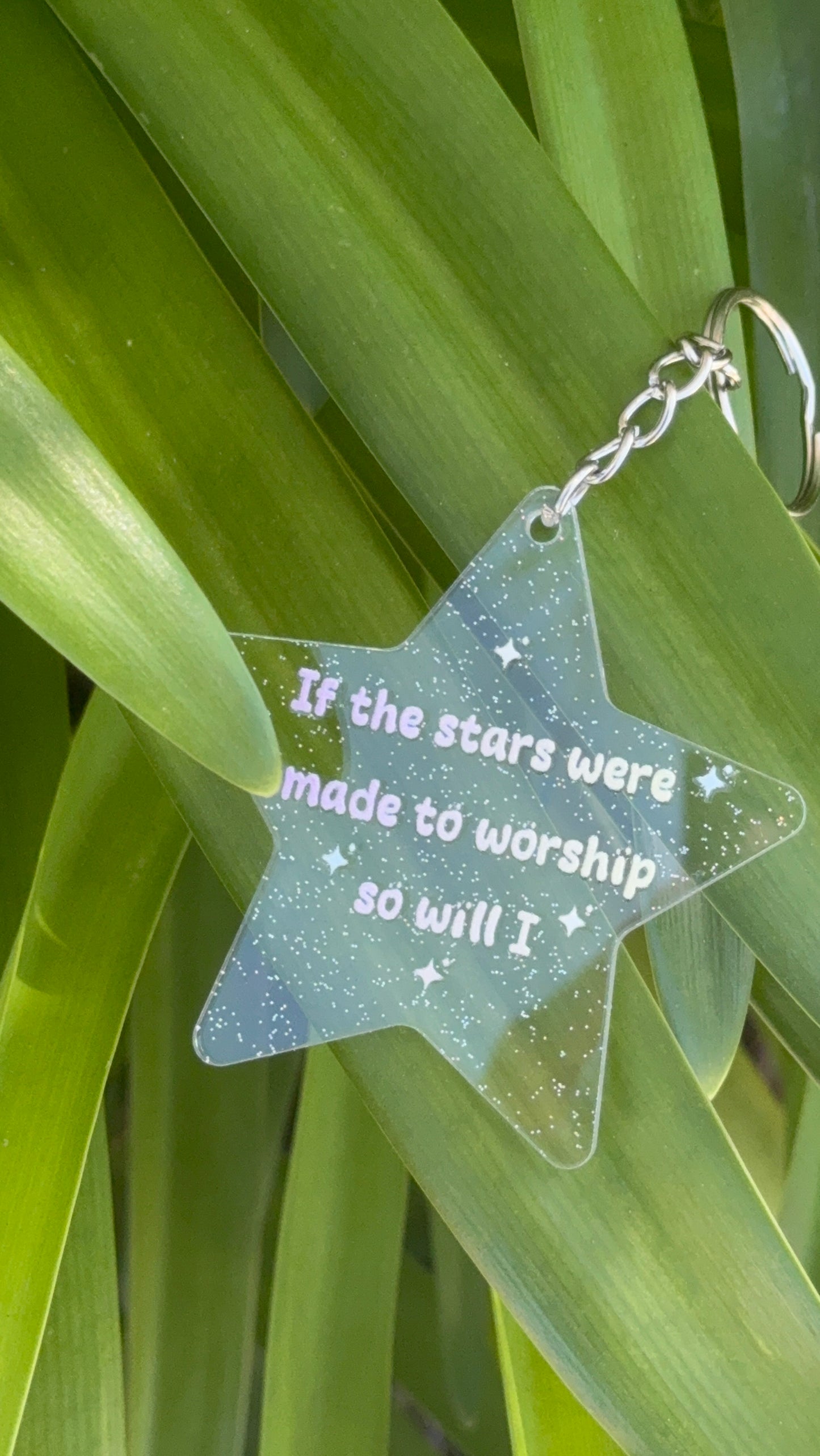 If the Stars were made to Worship so Will I Star Keychain