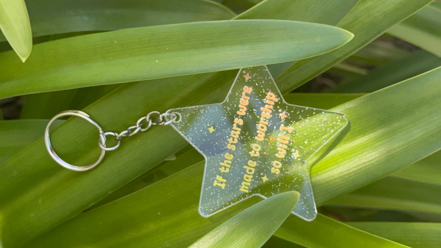 If the Stars were made to Worship so Will I Star Keychain
